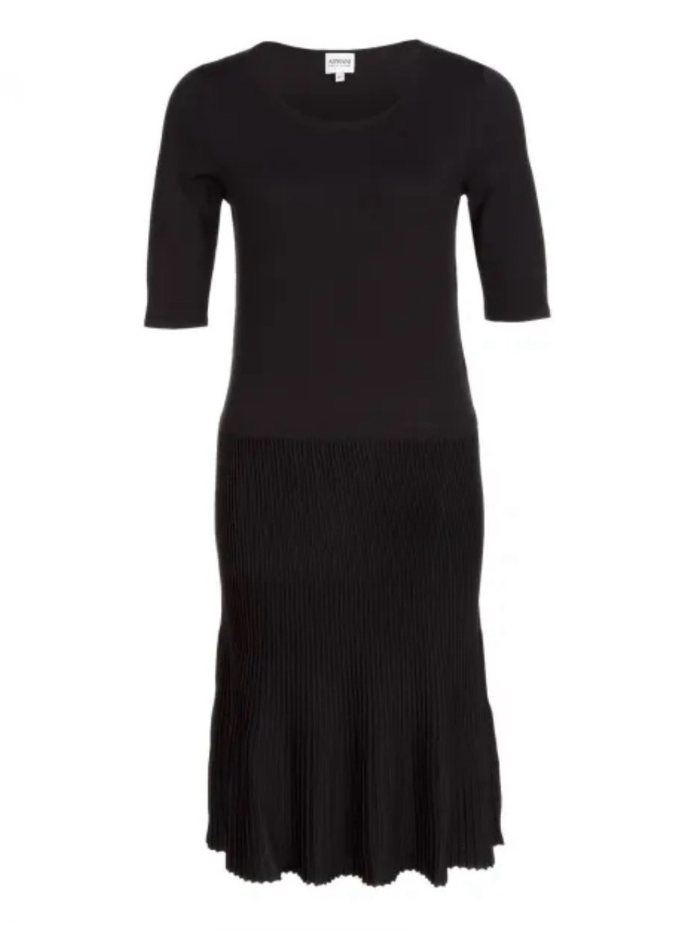 ARMANI COLLEZIONI, Plisse Seamless Knit Drop Waist Pleated Skirt Dress, Size 4